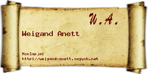 Weigand Anett névjegykártya